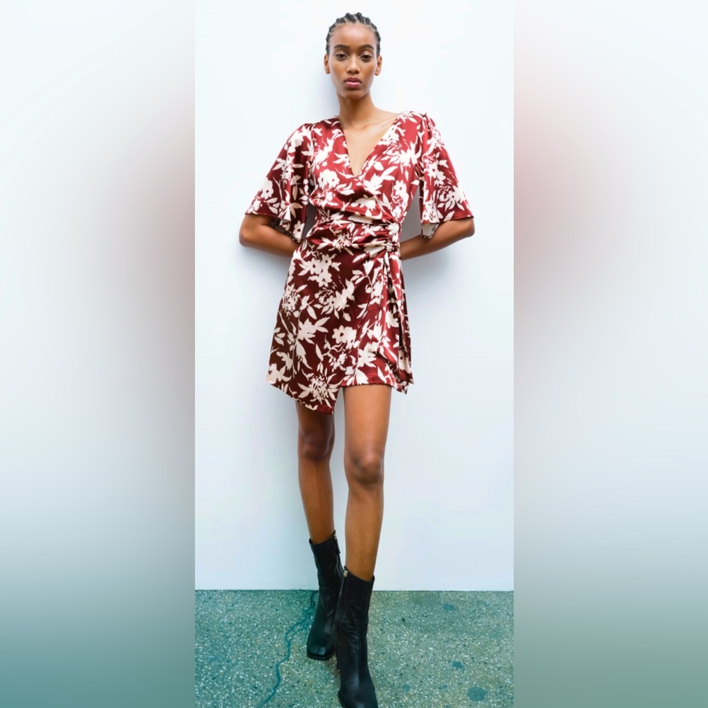 Zara Floral Print Knotted Dress